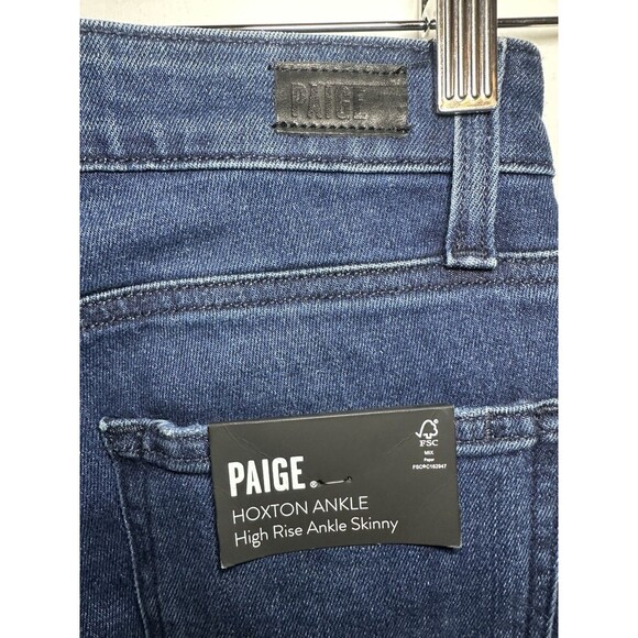 PAIGE Hoxton Ankle High Rise Skinny Fairview Blue Jeans Denim Women's 24 NWT - Picture 4 of 13